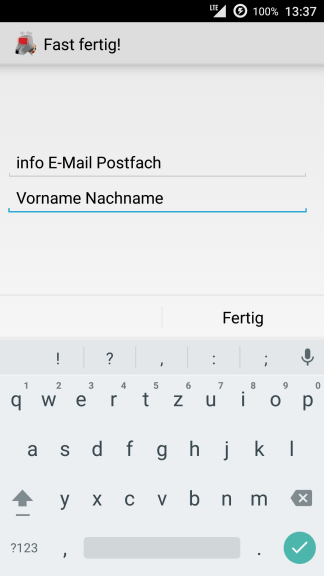 Android K-9 Mail Kontoname