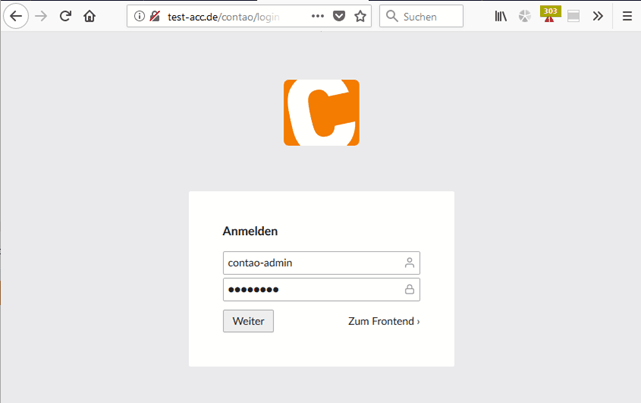 Contao Backend Login