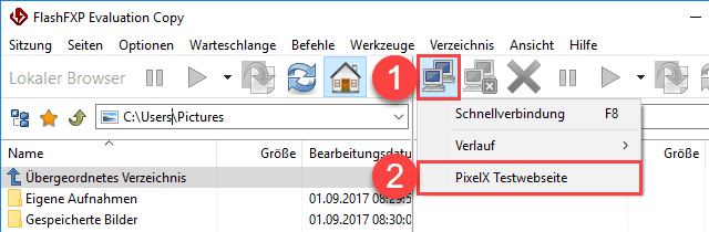 FlashFXP - Verbindung zu Cloudserver aufbauen