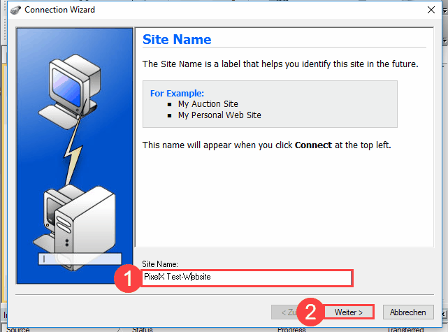 WS FTP Pro - Site Name festlegen