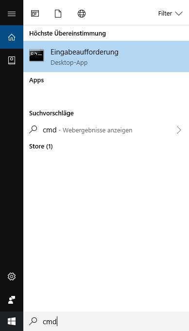 Windows Eingabeaufforderung / Kommandozeile starten