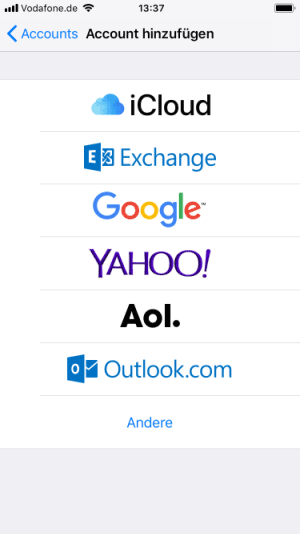 iPhone iOS 11 - Account hinzufügen