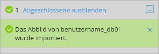 Plesk - Datenbankabbild erfolgreich importiert