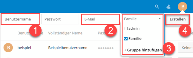Nextcloud Benutzer anlegen