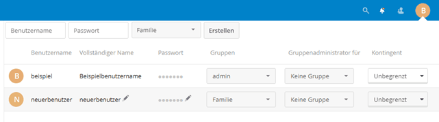 Nextcloud Benutzer verwalten