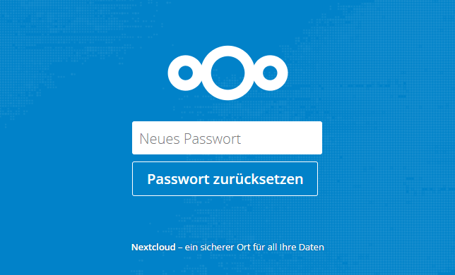 Nextcloud Passwort setzen