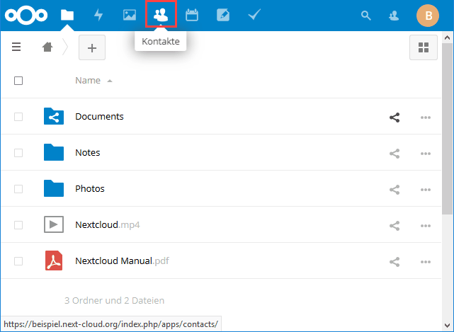 Nextcloud Kontakte