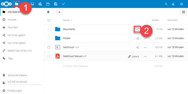 Nextcloud Datei-Manager