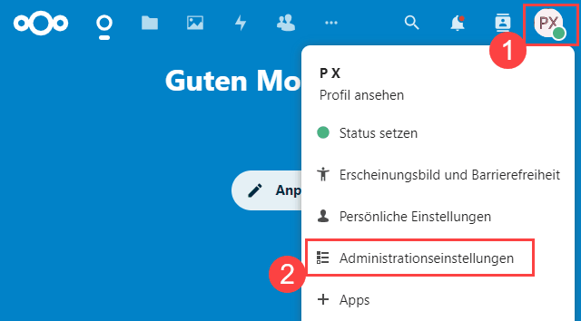 Nextcloud Administrator Menu