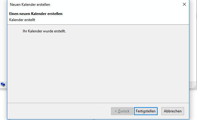 Thunderbird Kalender erfolgreich eingerichtet