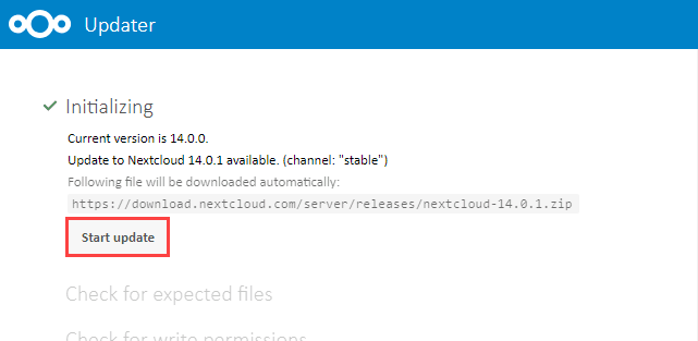 Nextcloud Start Update