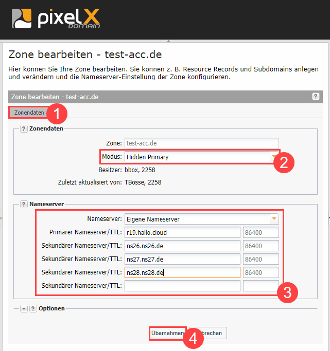 AutoDNS-Zone auf einer Domain auf Hidden Primary umstellen