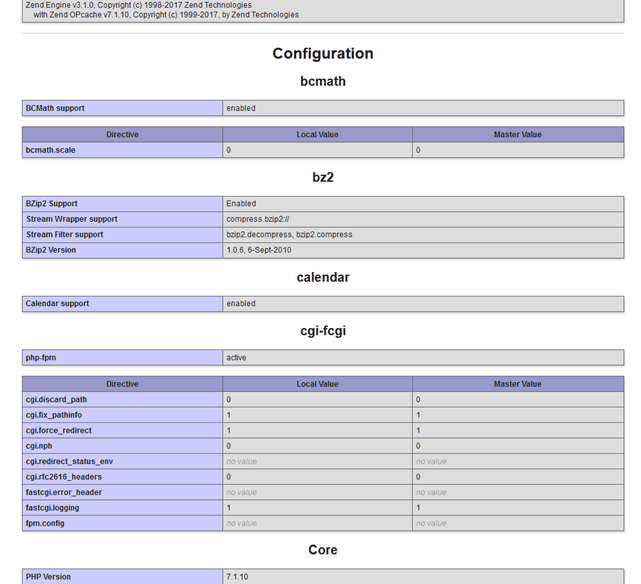 Plesk Onyx PHP Info