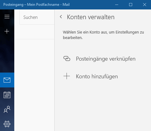 Windows Mail Konto hinzufuegen