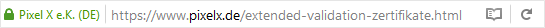 Website mit Extended Validation SSL Zertifikat im Mozilla Firefox